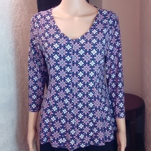 multicolored polyester spandex top